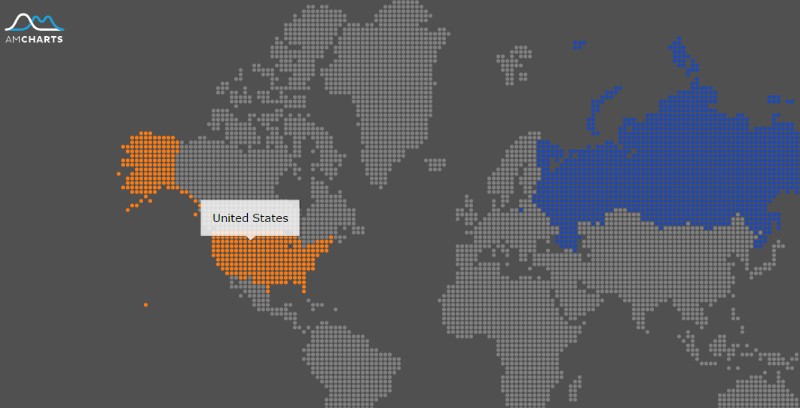 ピクセル型の世界地図