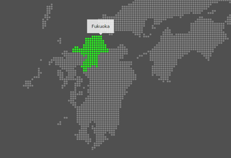 九州のピクセル型地図